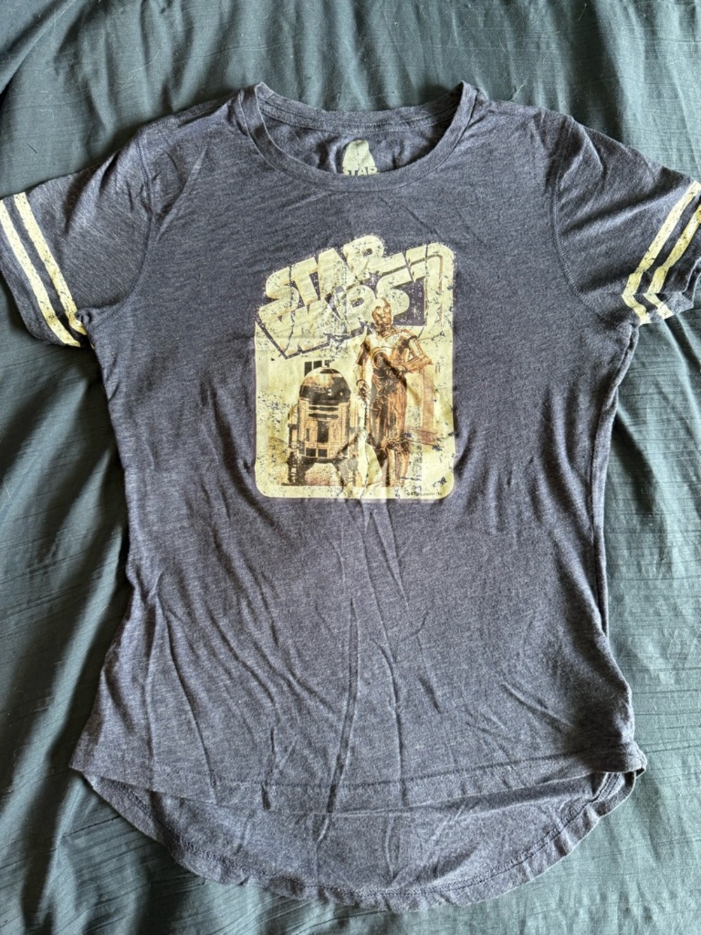 Star Wars Heather Navy Tee with Faded Cream Print